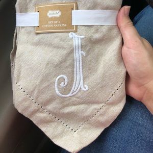 Beige monogram napkins